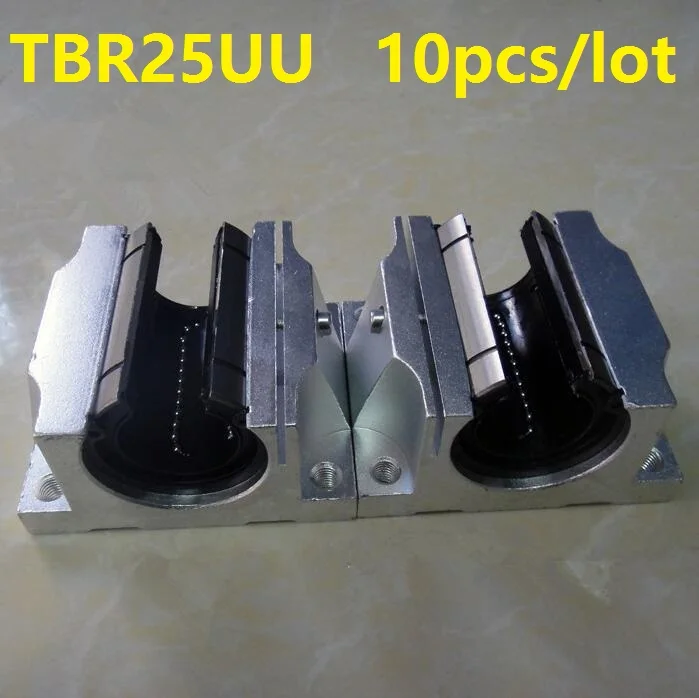 

10pcs/lot TBR25UU Linear Ball Bearings Linear case Slide Unit Support Block open type CNC router TBR25 UU