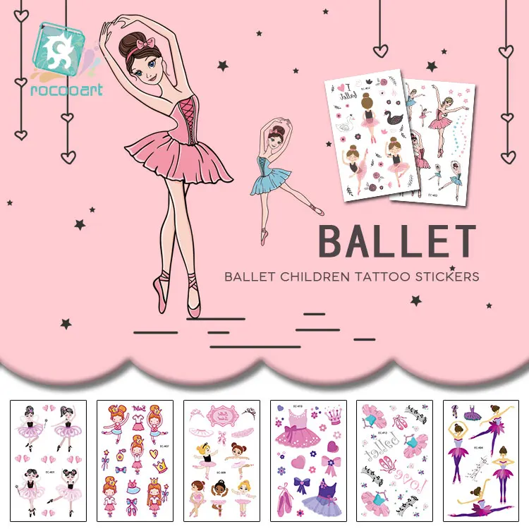 

Latest Fashion Fake Finger Tattoo Stickers Cute Ballerina Girl Swan Dance Art Waterproof Flash Tmporary Tatoo kid gift