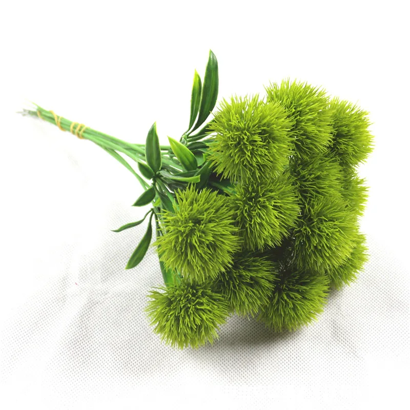 1/3/5Pcs Green Dandelion Artificial Flowers 25cm Plastic Fake Flowers Plants For Home Decor Party Supplies Wedding Decoration