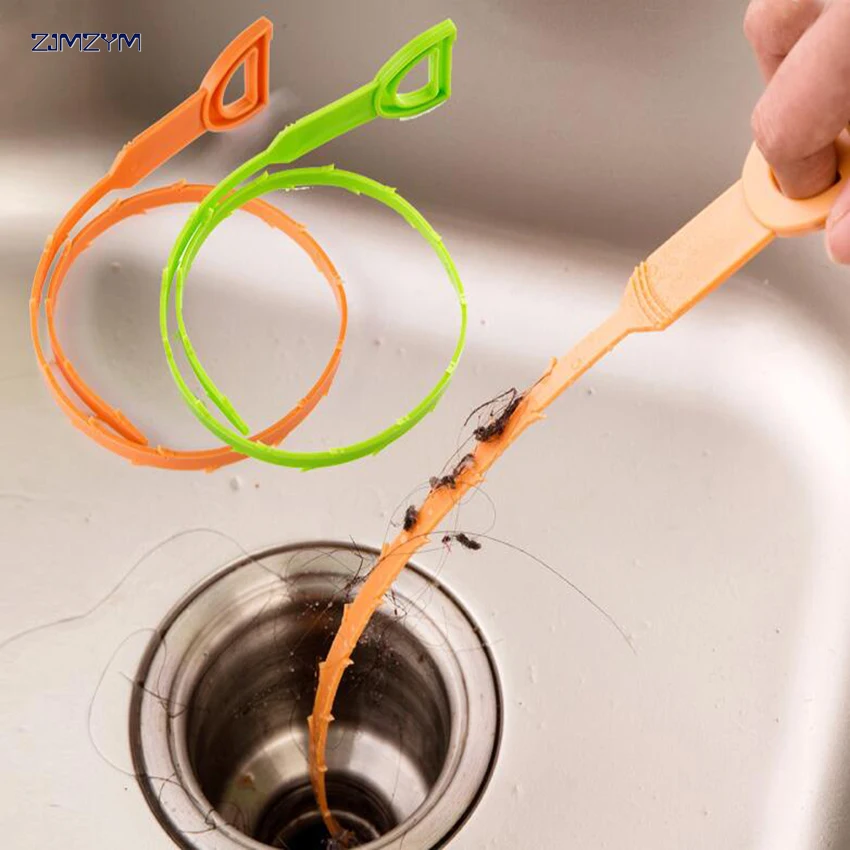 1pcs Kitchen Sink Cleaning Hook Cleaner Sticks Clog Remover Sewer Dredging Spring Pipe Hair Dredging Tool Bathroom Accessories