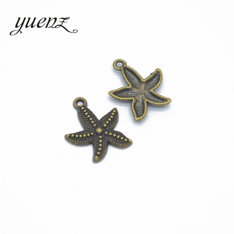 YuenZ 10 pcs 5 color Antique Sliver animal starfish Charm fit for Bracelets Necklace DIY Metal Jewelry 23*19mm D728