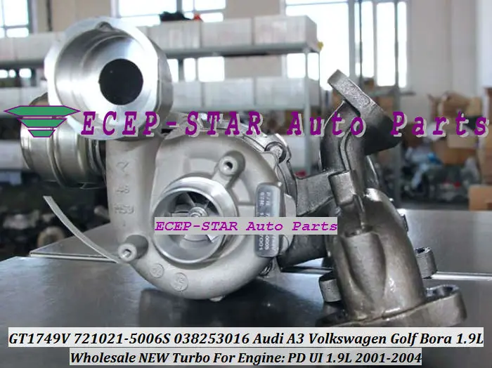 GT1749V 721021-5006S 721021-0002 721021 038253016 Turbo Turbocharger For Audi A3 For Volkswagen For VW Golf Bora 01- PD UI 1.9L