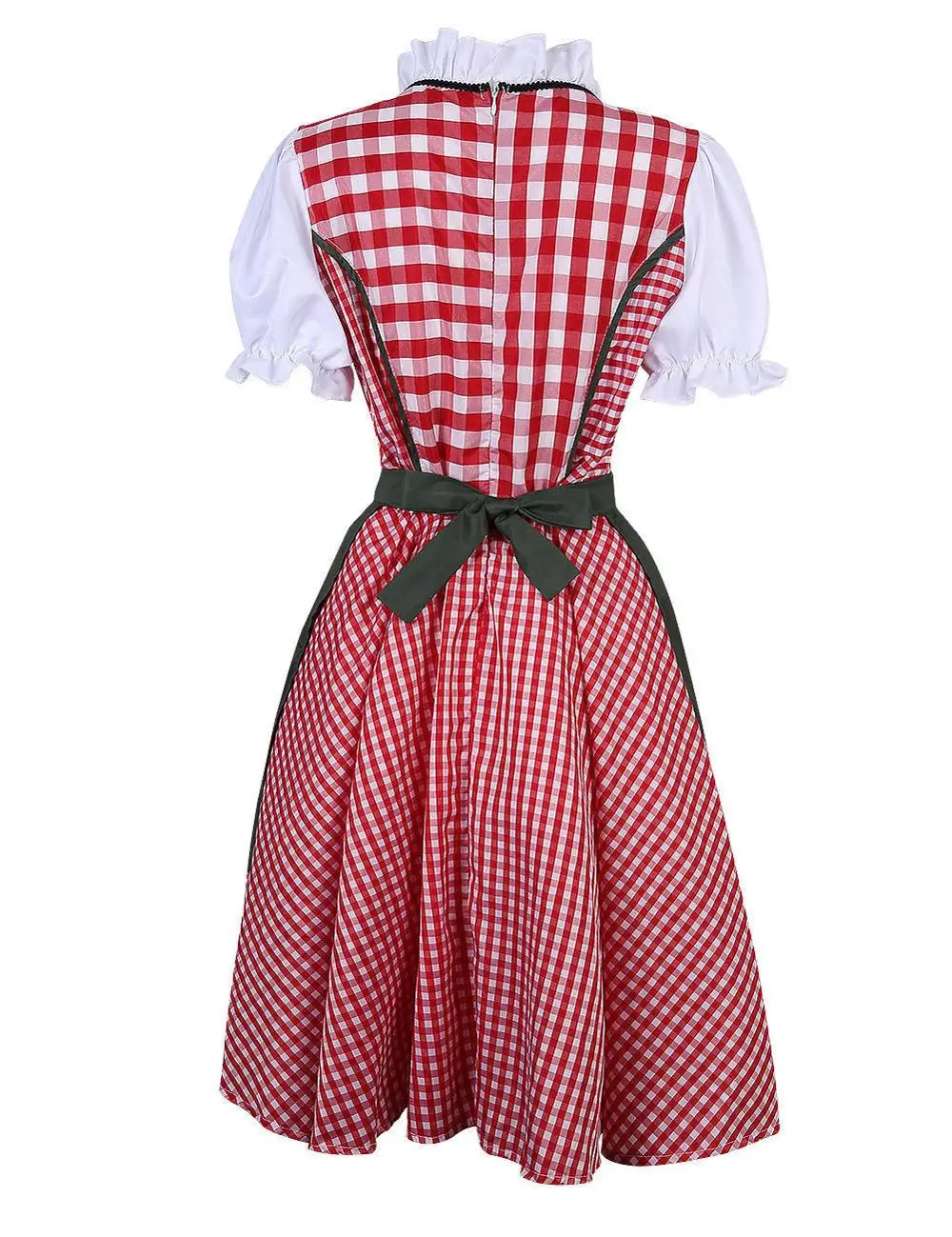 Dames Duits Oktoberfest Kostuum Rood Plaid Bevariaan Traditioneel Bier Festival Wench Dirndl Jurk Halloween Cosplay Kostuum