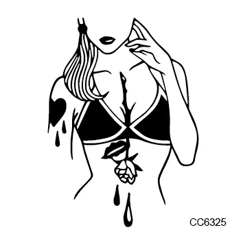 Rocooart CC6325 Underwear Woman Temporary Tattoo Sticker Vintage Style Tatuagem For Girls Lady Taty Water Transfer Fake Tattoo