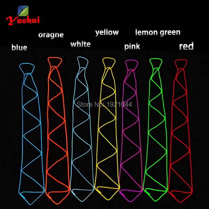 Sound Activated Controller Necktie, EL Wire, 10Colors Available, Birthday, Wedding Party Decor