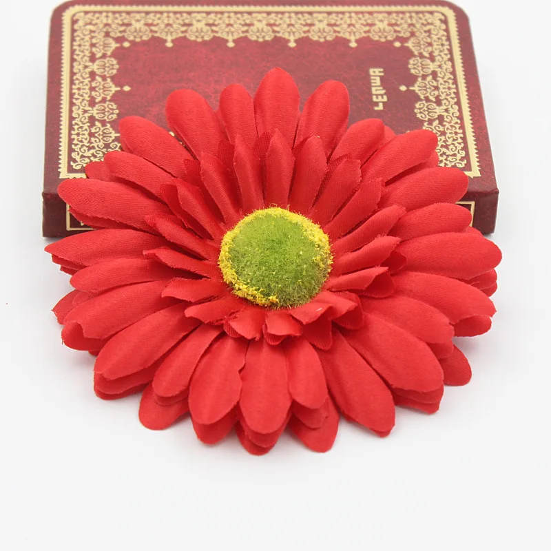5 PCS/Lot 10CM Gerbera Silk Flower Sunflower Tulip Wreath Pectoral Flower Fake Stamen A Cap Diy Gift Wreath Artificial Flower
