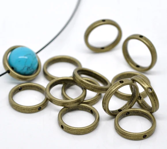 DoreenBeads 30 Bronze Tone Circle Bead Frames 18mm (B13743), yiwu