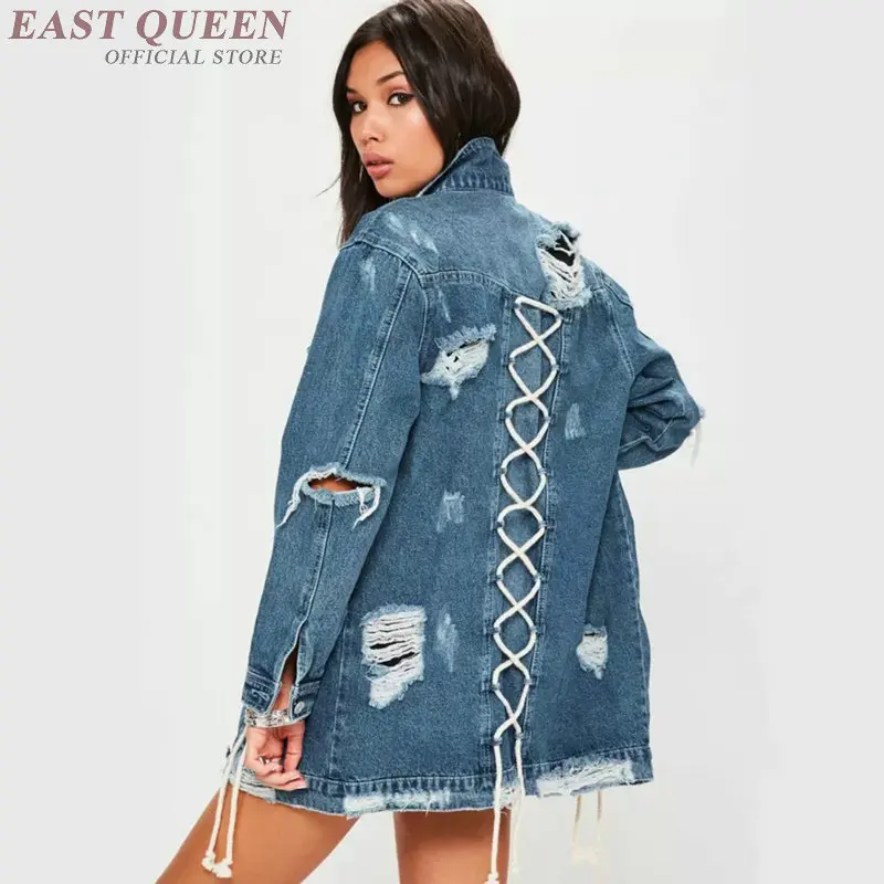 

2018 spring fashion denim jacket women destroyed women denim jacket women jeans ripped jackets DD446 C