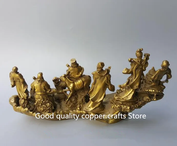 China Collect brass Eight Immortals Crossing the Sea craft decoration statue