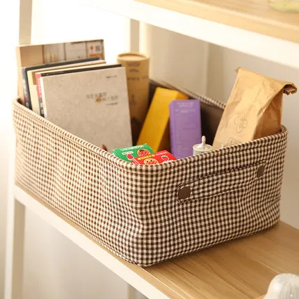 Suit No Cover Cotton Linen Canvas Storage Box Finishing Box Desktop Cosmetics Storage Box Debris Storage Box