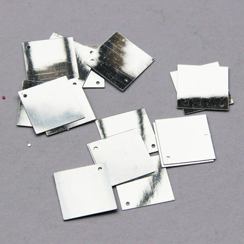 New!! 220pcs/lot 21mm Large Square Flat Loose Sequin Paillette Sewing,Wedding Craft,Women Kids DIY Garment Accessory Silver