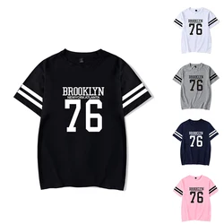 BROOKLYN 76 T-shirts Print Summer Fashion Hip Hop Men Women T Shirts Casual Tee Shirt Short Sleeve Unisex Sport T-shirt Tops 4XL