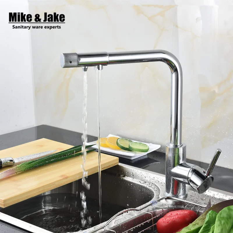 

Single handle 3 way Kitchen Faucet Double Function water Filter Kitchen Faucet Three Way Tap Water Filter kitchen Mixer KQ663