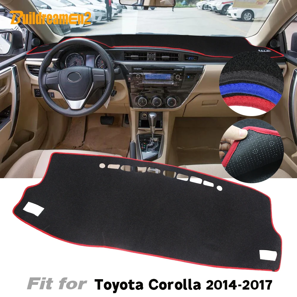 Car Dashboard Cover Avoid Light Pad Instrument Platform Desk Dash Mat Anti-Slip Carpet For Toyota Corolla 2014 2015 2016 2017