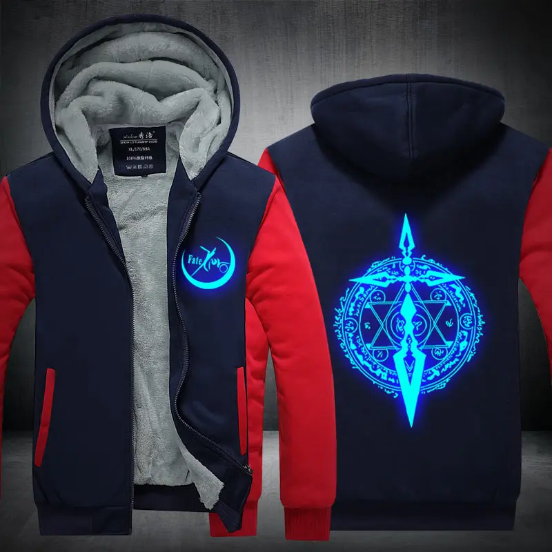 Fate grand order  Luminous Hoodie Anime FGO Alter Coat Jacket Winter Men Thick Zipper Avenger Sweatshirt