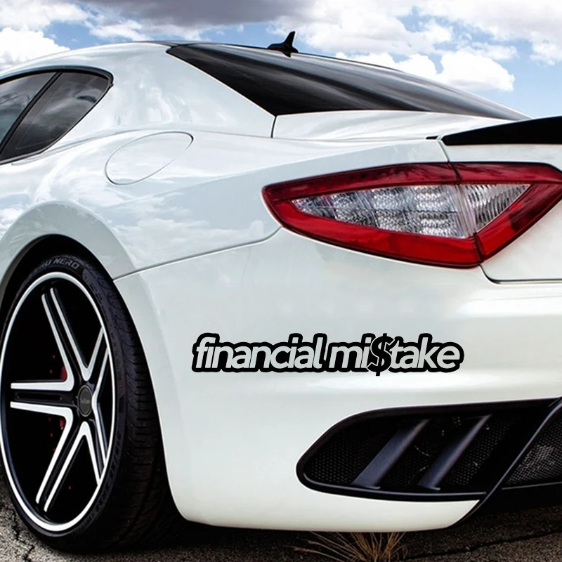 Interesting financial mistake letter design, car window bumper, motorcycle helmet decoration, vinyl car sticker