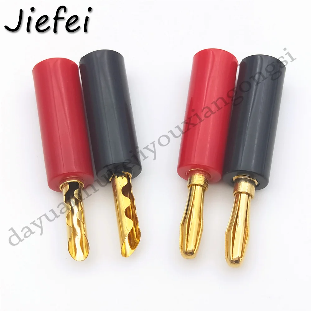 

4-100pcs Gold Plated brass BFA 4mm Banana Plug Male Audio Speaker Screw Connector