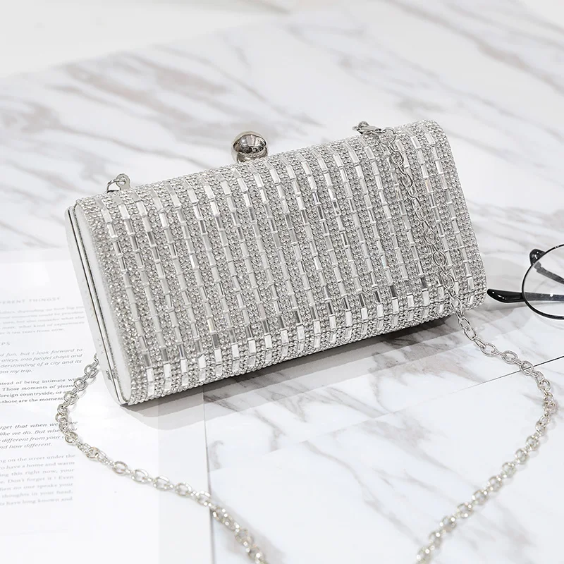 chain shoulder bags for Women Evening Bag Wedding Party Bags Diamond Rhinestone Clutches Crystal Bling Gold Clutch Bags Purses