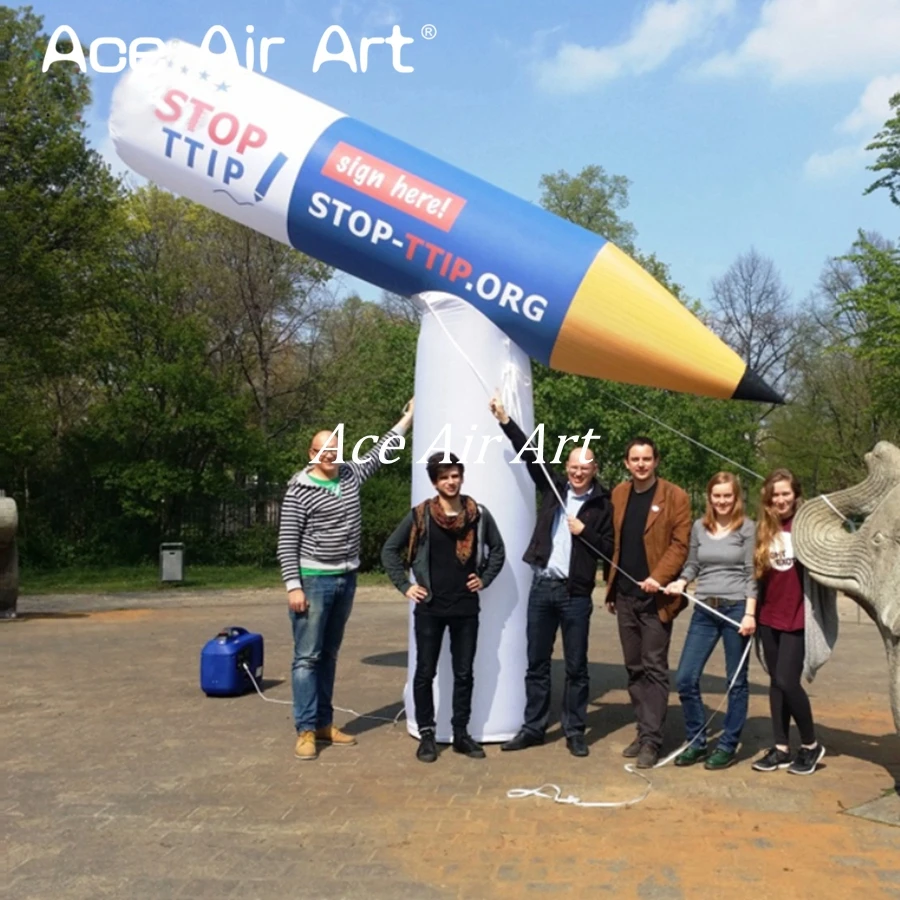 Customized Logo Giant Inflatable Standing Advertising Pencil Model  for Event Advertising Offered by Ace Air Art