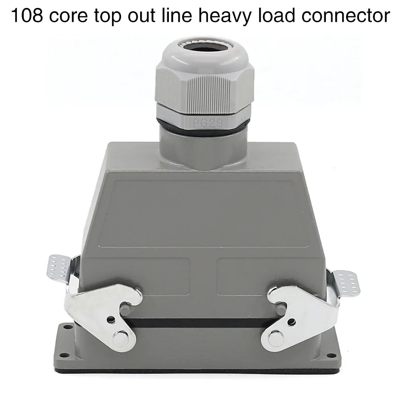 Rectangular Heavy Duty Connector HDC-HD-108  108 Core Pins Waterproof Aviation Industrial Machine Tool Plug Socket 10A 250V