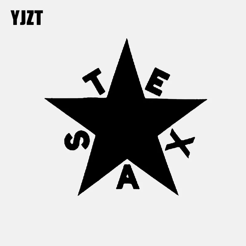 Yjzt 13.2cm * 12.8cm texas star vinil adesivo do carro decalques preto/prata C3-0658