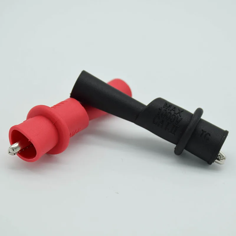 2pcs  Insulated MultiMeter Test Lead Meter Alligator Clip Crocodile Clamp Probe Red + Black For Test Tool Accessory