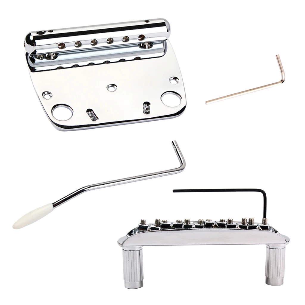 Exquisite 6 String Guitar Tremolo Bridge Tailpiece Set for Jazzmaster Guitar Accessory Chrome