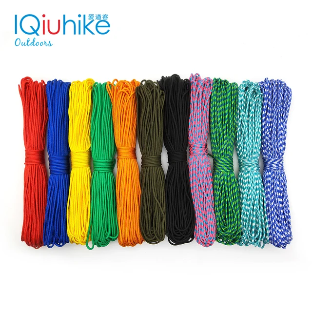 IQiuhike 100 kolorów Paracord 2mm 100FT,50FT,25FT One Stand Cores Paracord Rope Paracorde Cord For Jewelry Making Wholesale