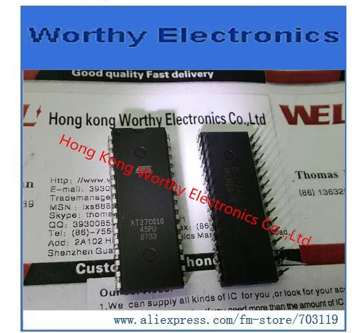 Free  shipping   10PCS/LOT      AT27C010-45PU       AT27C010   45PU    IC OTP 1MBIT 45NS 32DIP