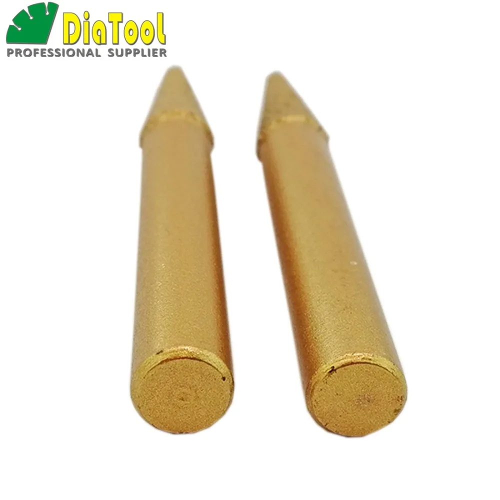 DIATOOL 2PK Vacuum Brazed Diamond Carving Bits, CNC Engraving Bits For Stone(10-3/30mm) Cone Type, Diamond Burrs