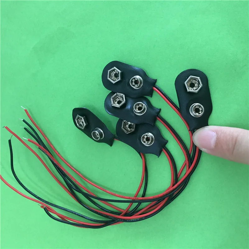 5PC ST076Y 9 V Battery Buckle 6F22 Battery Holder Type T and I Cable Connector Line length 15CM DIY Tool Parts  Hi-Q  On Sale