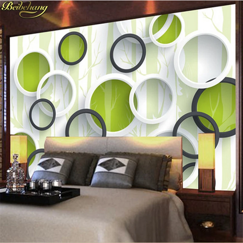 

beibehang 3D TV backdrop of large non-woven mural living room sofa modern forest circle papel de parede wallpaper for walls