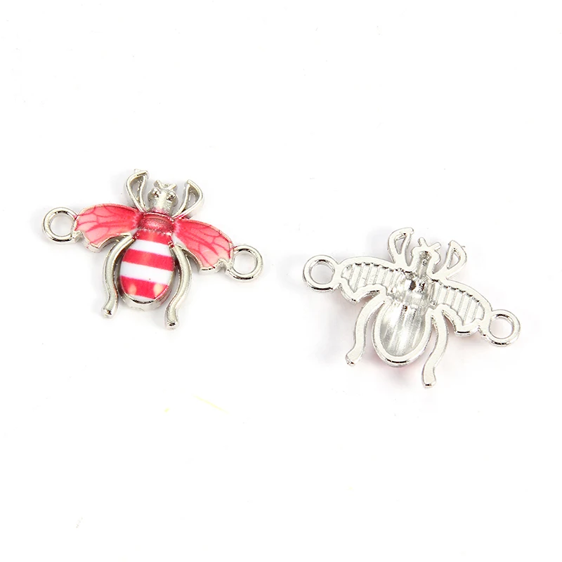 10pcs Colorful Random Bee Enamel Alloy Connectors Bracelets Charms For DIY Necklace Accessories Fashion Jewelry Finding