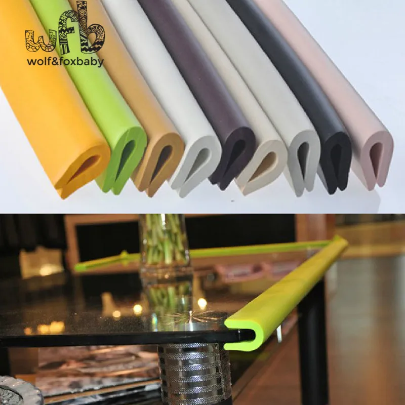 Tira de parachoques para bebé de 2m, protector de esquina de seguridad para bebé, borde de mesa, tira de cojín con pegatina 3M, tipo u, nuevo envío