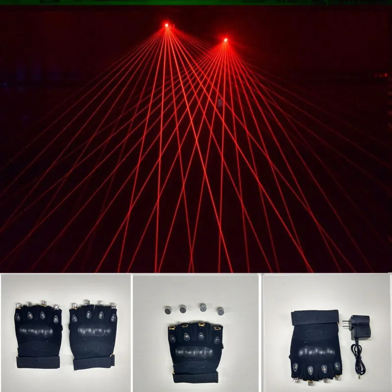 

New Arrived Red Laserman Show Gloves With 4pcs 532nm 80mw Red Lasers DJ Party Stage Glove For DJ Club/Party Show Supplies