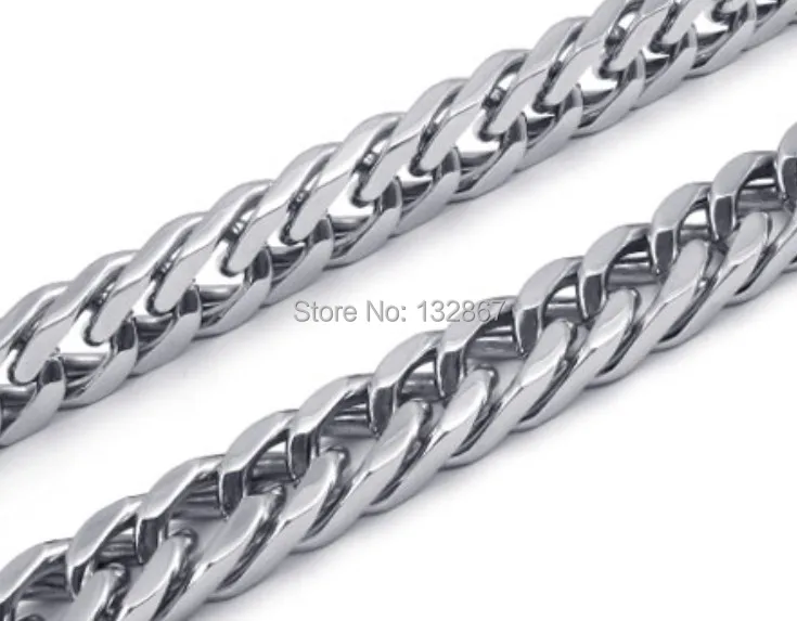 Best Gifts For Husband 14mm Top Quality Curb Chain Necklace stainless steel in Men's Cool Jewelry 24''