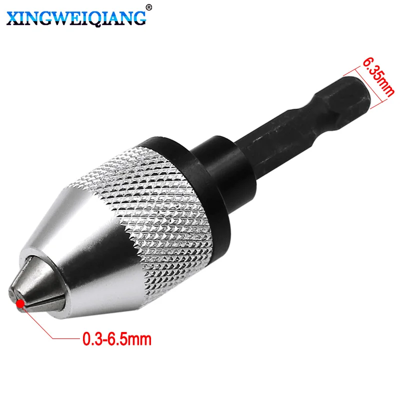 

0.3-6.5mm Clamping range Driver Tool Accessories Keyless Adapter Impact Hex Shank Drill Chuck