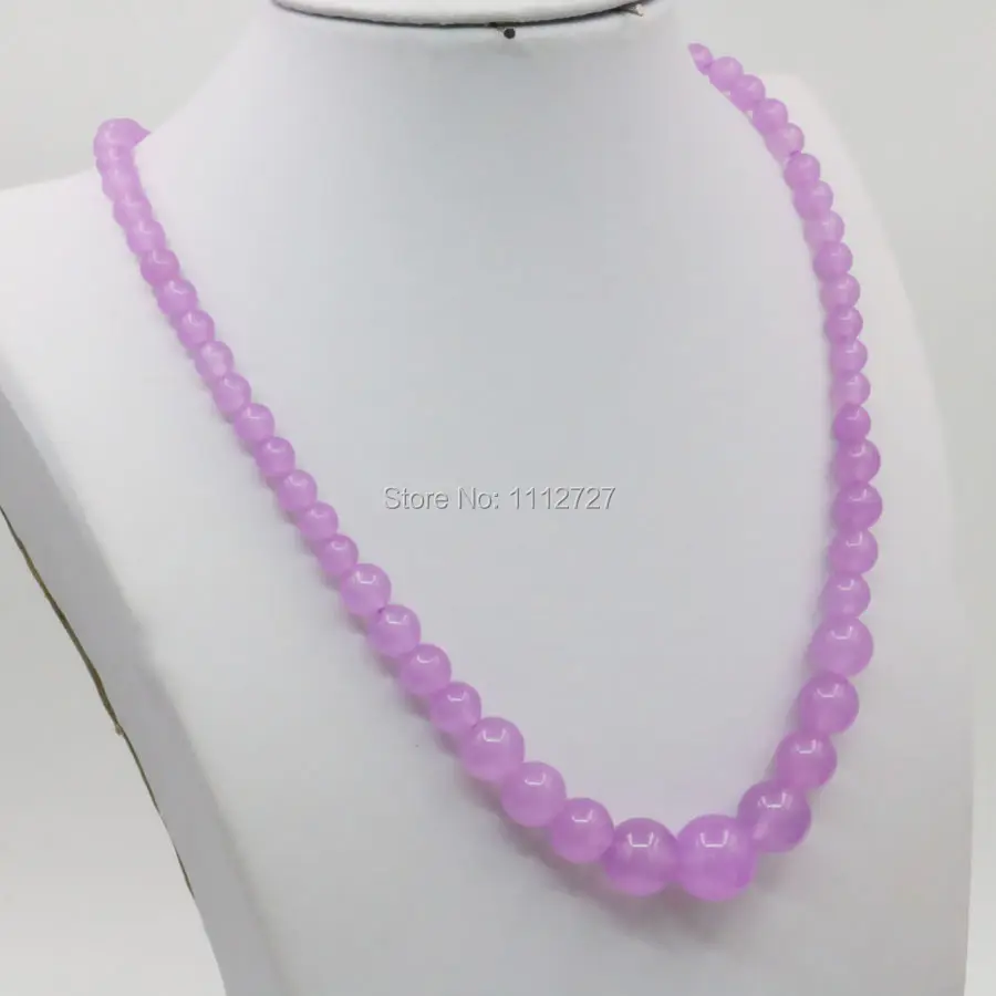 

6-14mm Accessory Crafts Fitting Purple Chalcedony Crystal Lucky Stone Tower Necklace Chain 18inch Beads Jewelry Gifts Wholesale