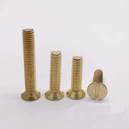 

20pcs M4 Brass Mechanical screw flat head bolt Slotted screws one line socket Countersunk heads bolts 20mm-60mm Length