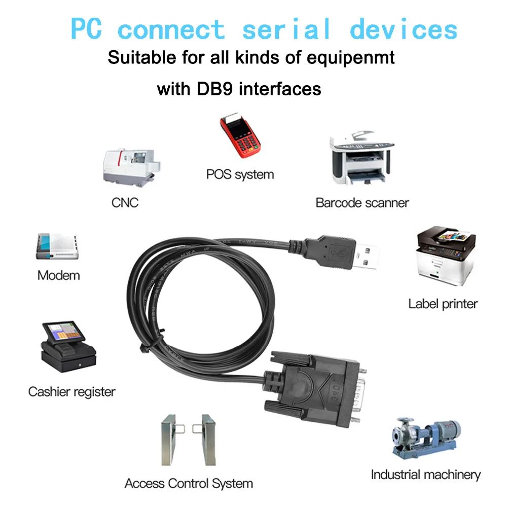 스마트 USB-RS-232 DB 9 핀 수 포트 인터페이스 케이블 어댑터 컨버터, 직렬 장치 모뎀 지원, 디지털 카메라 카드 리더