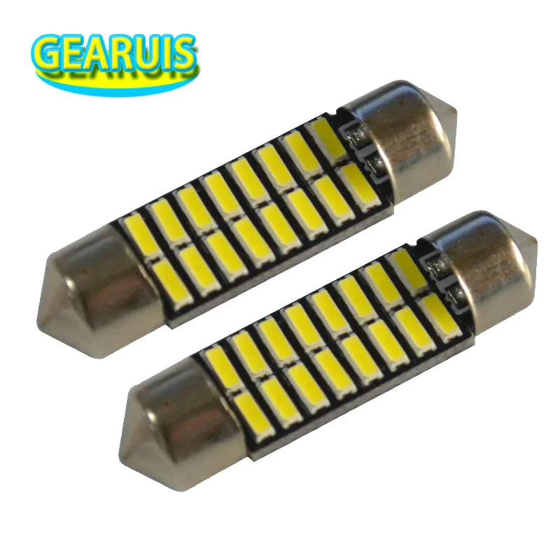 

100 шт. C5W Led 4014 16 SMD 16 Led 12 В Внутреннее освещение 31 мм 36 мм 39 мм 41 мм Гирлянда Купольные лампы Свет для чтения 180LM