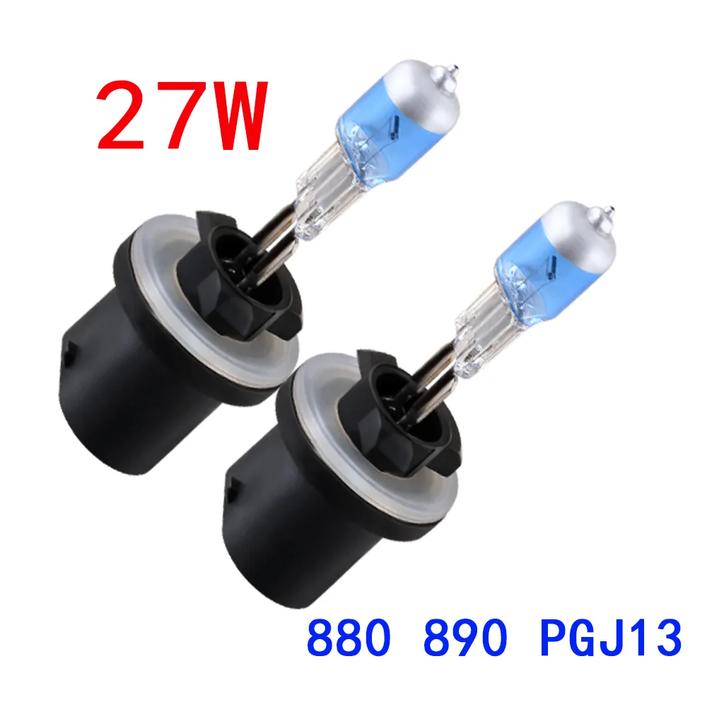 2pcs 880 890 PGJ13 Super Bright White Fog Halogen Bulb Bright Power 27W Car Head Lamp Light  12V parking car light source H27W/1