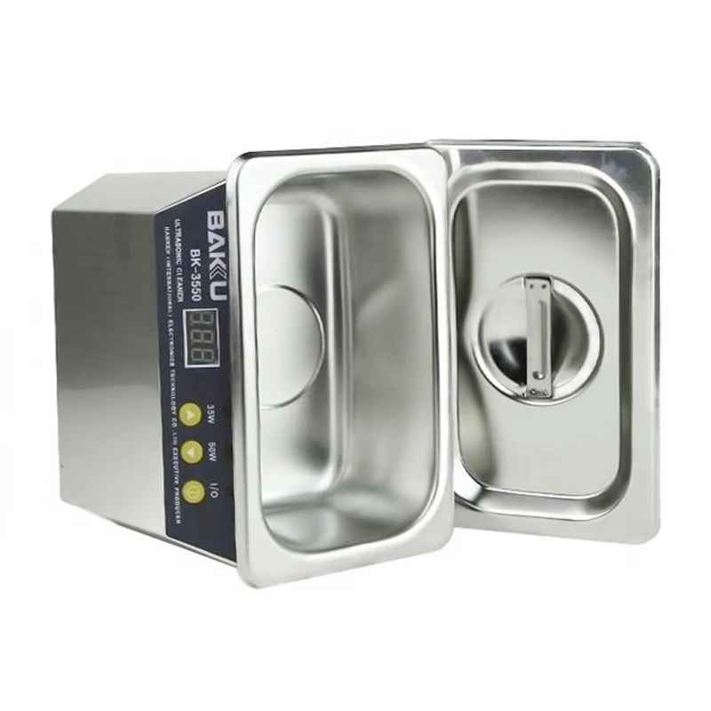 BAKU-limpiador ultrasónico de acero inoxidable, máquina de limpieza ultrasónica para joyería, odontología, prótesis, relojes, teléfono, gafas, 3550