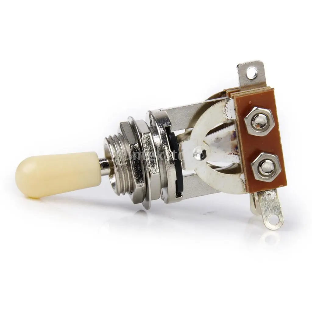 3-way Toggle Switch for Les Paul Electric Guitar - Silver w/ Cream Tip Guitar 3-way Toggle Switch