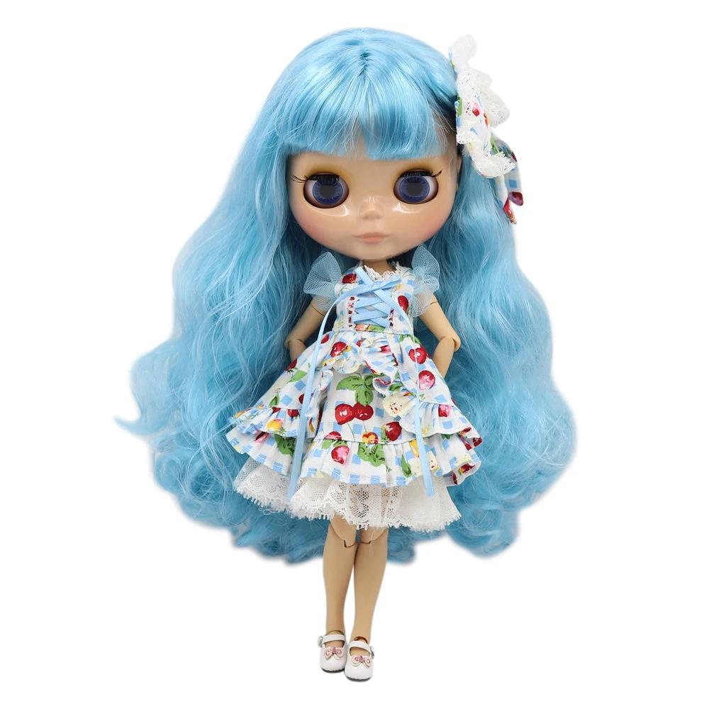 

ICY DBS Blyth doll 1/6 bjd 30cm Tan skin joint body Blue hair. NO.6227