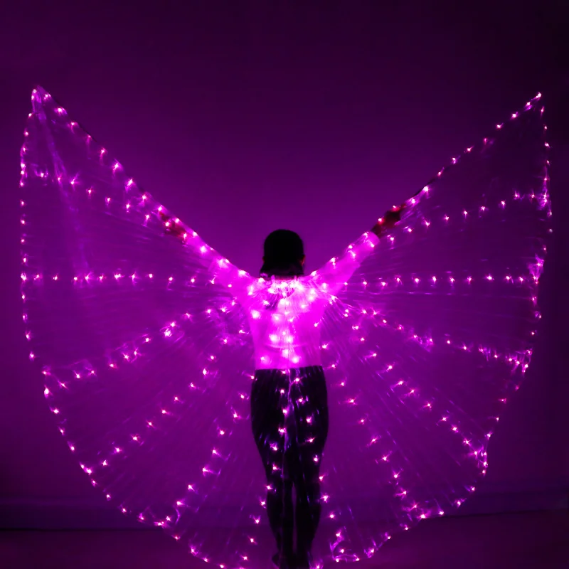 NEW Women Belly Dance Wings LED Shining Wings Girls Dance Wings butterfly Split Wings LED Dance Performance Wings Without Sticks