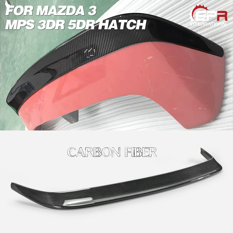 Carbon Wing Lip For Mazda 3 MPS 3Dr 5Dr(2014-2018)Carbon Fiber Hatch Rear Spoiler Add on Body Kits Tuning Trim For Mazda3 Racing