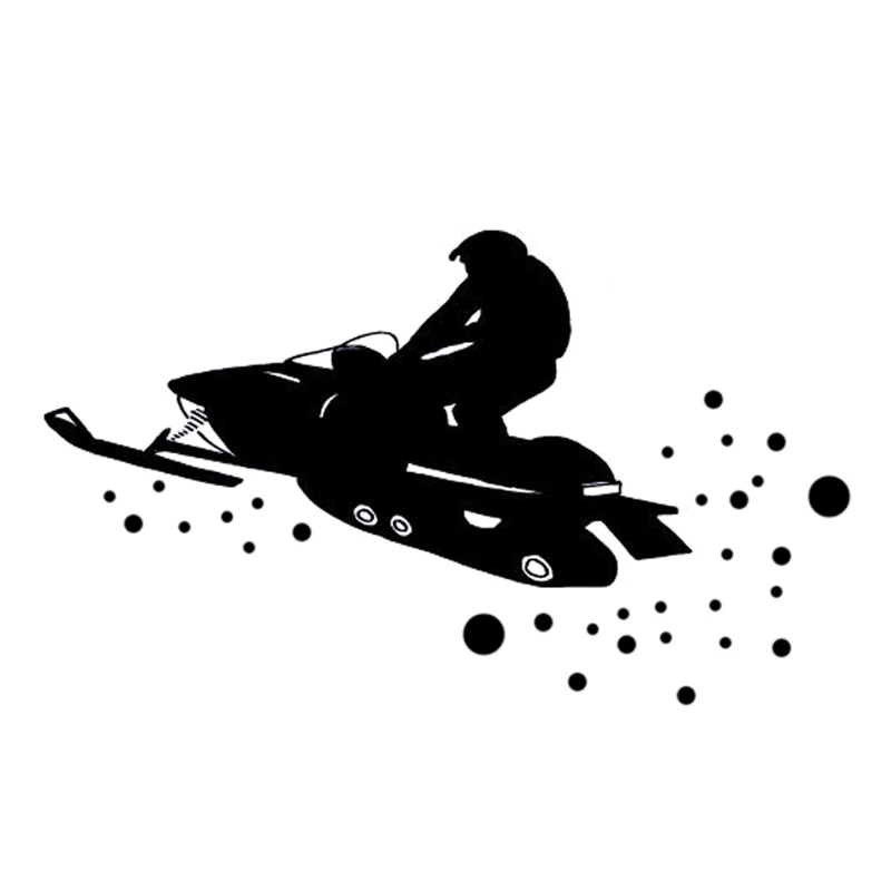 16.3CM*9.6CM Interesting Extreme Snowmobile Sled Black/Silver Silhouette Sports Vinyl Car Sticker Decoration S9-1168