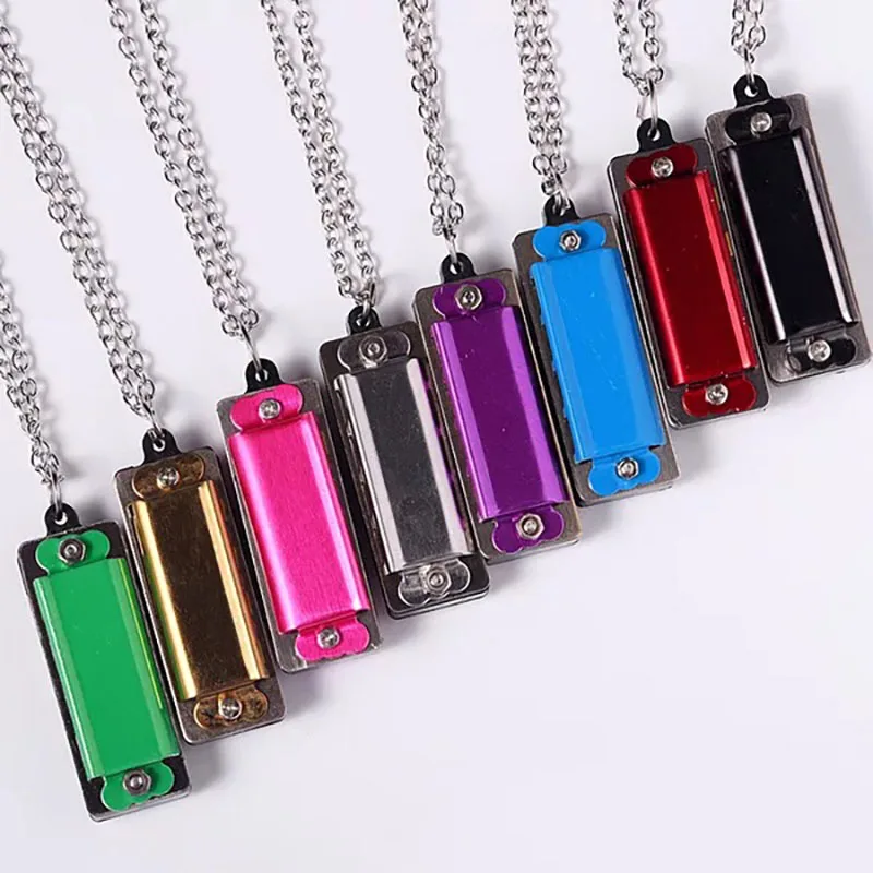 Personalized Mini Harmonica Necklace, Customized Logo, Key Rings, Kids Birthday Party Favor, Musical Instrument, 50Pcs