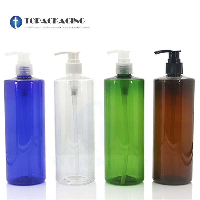 

10PCS*500ML Spiral Lotion Pump Bottle PET Plastic Cosmetic Container Empty Shampoo Refillable Sample Makeup Essence Oil Packing